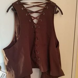 Vintage vest with coarsette ribbon